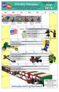 PLAY-WELL TEKnologies  Calendar of Events Northwest Ac vity Center124th Ave NE, Kirkland, WA 98034