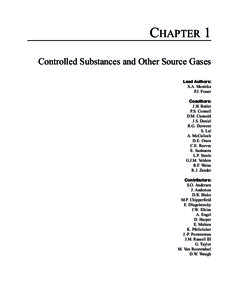 CHAPTER 1 Controlled Substances and Other Source Gases Lead Authors: S.A. Montzka P.J. Fraser Coauthors: