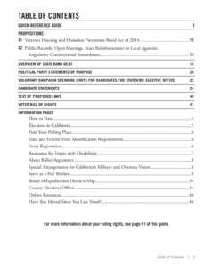 TABLE OF CONTENTS QUICK-REFERENCE GUIDE 9  PROPOSITIONS
