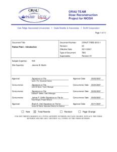 ORAU TEAM Dose Reconstruction Project for NIOSH Oak Ridge Associated Universities I Dade Moeller & Associates I MJW Corporation Page 1 of 11