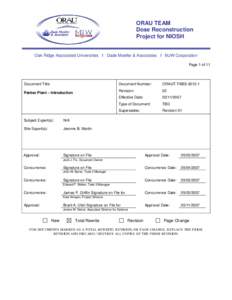 Radiobiology / Nuclear materials / United States Department of Energy / National Institute for Occupational Safety and Health / Nuclear safety / Pantex Plant / Gravel Gertie / Radiation dose reconstruction / Ionizing radiation / Chemistry / Nuclear physics / Physics