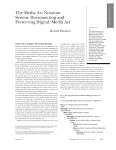 CONSERVING THE MEDIA ARTS  13-rinehart.ps[removed]:04 PM The Media Art Notation System: Documenting and