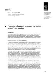 Financing of deposit insurance - a central banker's perspective