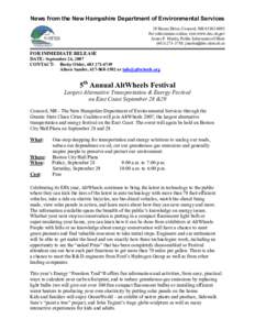 News from the New Hampshire Department of Environmental Services  29 Hazen Drive, Concord, NH 03302­0095  For information online, visit www.des.nh.gov  James P. Martin, Public Information Office