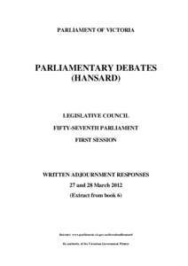 EXTRACTFROMBOOK  PARLIAMENT OF VICTORIA PARLIAMENTARY DEBATES (HANSARD)