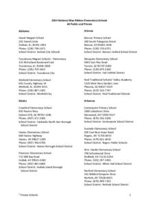 Elementary Schools: 2014 National Blue Ribbon Schools -- September 30, 2014 (PDF)