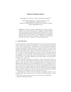 Induced Immersions? R´emy Belmonte1 , Pim van ’t Hof1 , and Marcin Kami´ nski2,?? 1  2