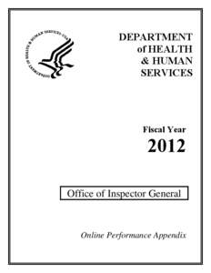 OIG FY 2012 Performance Appendix