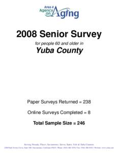 2008 Senior Survey for people 60 and older in Yuba County  Paper Surveys Returned = 238