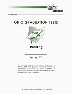 T he Ohio Dep ar t me n t o f Ed u ca tion d oes no t di sc ri mi na te o n th e basi s o f ra ce, c olo r, na tio nal o rigi n, se x, rel igion, a ge, or di sabi li ty in e mp loy me n t o r t he p ro visio n of s er v