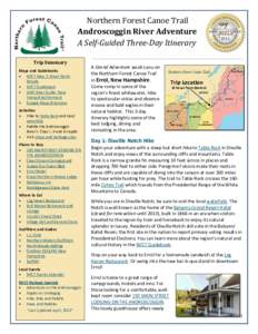 Northern Forest Canoe Trail Androscoggin River Adventure A Self-Guided Three-Day Itinerary Trip Summary Maps and Guidebooks  NFCT Map 7: Great North