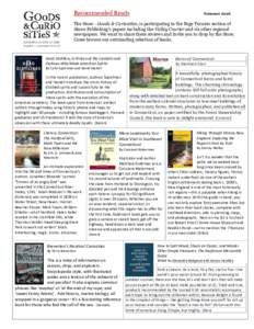 Recommended Reads  Summer 2016 The Store - Goods & Curiosities, is participating in the Page Turners section of Shore Publishing’s papers including the Valley Courier and six other regional