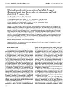 Juslén & al. • Evolutionary origins of polyploid Dryopteris  TAXON 60 (5) • October 2011: 1284–1294