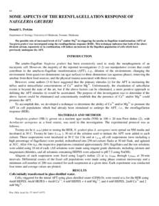 Some Aspects of the Reenflagellation Response of Naegleria gruberi