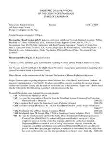 April 15, [removed]Board of Supervisors Minutes