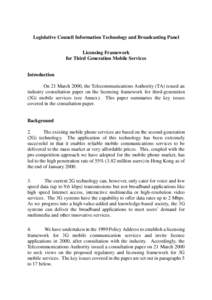 Mobile technology / Software-defined radio / Videotelephony / Universal Mobile Telecommunications System / 3G / Hutchison Whampoa / W-CDMA / Spectrum auction / 2G / Technology / Mobile telecommunications / Electronic engineering