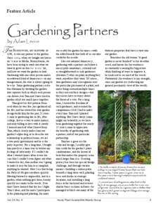 Feature Article  Gardening Partners by Adam Levine  T