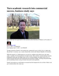 Turn academic research into commercial success, business study says