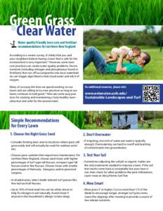 Green Grass & Clear Water Water quality friendly lawn care and fertilizer