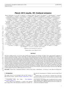 c ESO 2013 Astronomy & Astrophysics manuscript no. Zodi March 20, 2013