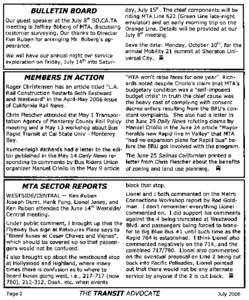 BULLETIN BOARD  day, July 15th• The chief components will be riding MTA Line 622 (Green Line late-night Our guest speaker at the July 8th SO.CA.TA emulator) and an early morning trip on the meeting is Jeffrey Boberg of