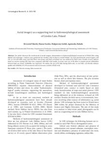 Aerial imagery as4:a supporting Limnological Review 8, tool in hydromorphological assessment of Górskie Lake, Poland