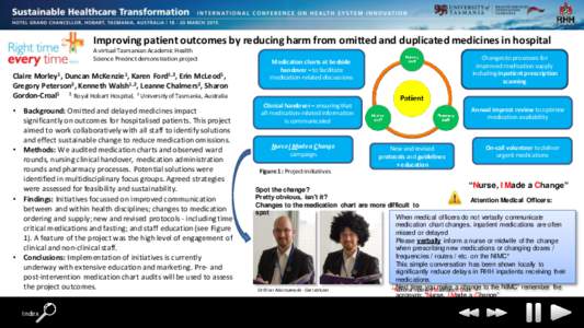 Improving patient outcomes by reducing harm from omitted and duplicated medicines in hospital A virtual Tasmanian Academic Health Science Precinct demonstration project Claire Morley1, Duncan McKenzie1, Karen Ford1,2, Er