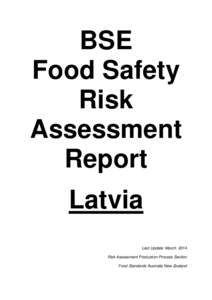 BSE Food Safety Risk Assessment Report Latvia