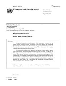 Official statistics / Development / International development / Maternal health / Millennium Development Goals / Demographic and Health Surveys / Canadian Environmental Sustainability Indicators / Environmental indicator / Statistics / Science / Economics