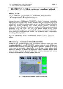 Proceedings of International Scientific Conference of FME Session 4: Automation Control and Applied Informatics