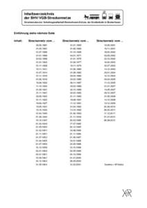 Inhaltsverzeichnis der BHV/VGB-Streckennetze Streckennetze der Verkehrsge sellschaft Bremerhave n AG bzw. der Straßenbahn in Breme rhaven