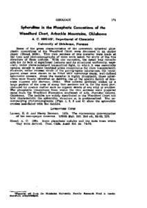 Spherulites in the Phosphatic Concentrations of the Woodford Chert, Arbuckle Mountains, Oklahoma