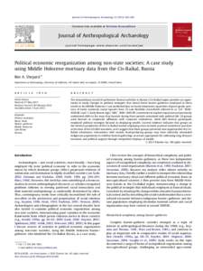 Political economic reorganization among non-state societies: A case study using Middle Holocene mortuary data from the Cis-Baikal, Russia