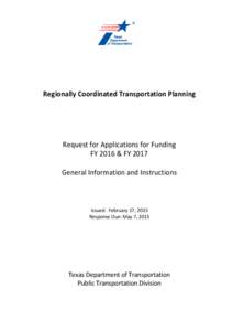 Regionally Coordinated Transportation Planning