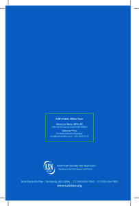 Health sciences / Self-care / Medicine / Knowledge / Human nutrition / Nutrition / Dietitian / George L. Blackburn / Steven Zeisel / Health / Applied sciences / Food science