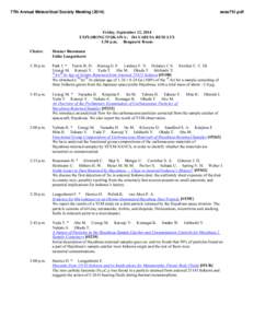 77th Annual Meteoritical Society Meeting[removed]sess751.pdf Friday, September 12, 2014 EXPLORING ITOKAWA: HAYABUSA RESULTS