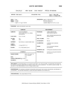 ACETIC ANHYDRIDE  (CH3CO)2O MW: 102.09