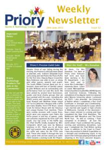 Weekly Newsletter 29th June 2012					Issue 32 Important Dates: 2nd July Year 10 Start Work