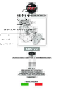 Fabbrica Affettatrici Cavaria  F300 VO ES Instrucciones de uso y mantenimiento
