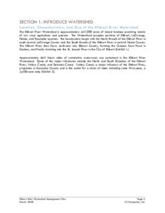 SECTION 1: INTRODUCE WATERSHED Location, Characteristics, and Size of the Elkhart River Watershed The Elkhart River Watershed is approximately 447,000 acres of mixed landuse consisting mainly of row crop agriculture and 