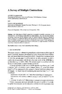A Survey of Multiple Contractions ANDRE FUHRMANN Department of Philosophy, University of Konstanz, [removed]Konstanz, Germany Emait: [removed] and