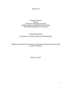 National Institute of Standards and Technology / Federal Information Security Management Act / Government / United States Department of Homeland Security / Public administration / Public safety / National Cyber Security Division / NIST Enterprise Architecture Model / Computer security / Cyberwarfare / Gaithersburg /  Maryland