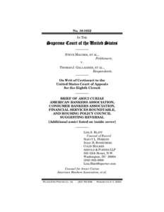 No[removed]IN THE Supreme Court of the United States ———— STEVE MAGNER, ET AL.,
