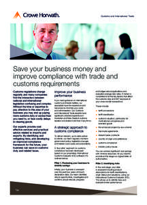 Customs and International Trade  Save your business money and improve compliance with trade and customs requirements Customs regulations change