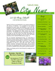 Caldwell, Idaho  City News SpringLet’s Get Moving, Caldwell!