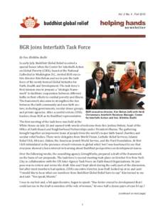 Vol. 2 No. 4 : Fallhelping hands n e ws l e t te r  BGR Joins Interfaith Task Force