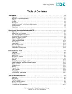 Table of Contents  Table of Contents The Basics . . . . . . . . . . . . . . . . . . . . . . . . . . . . . . . . . . . . . . . . . . . . . . . . . . . . . . . . . . . . 1-1 Objectives . . . . . . . . . . . . . . . . . . .