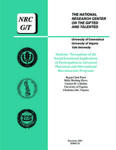 NRC G/T THE NATIONAL RESEARCH CENTER ON THE GIFTED