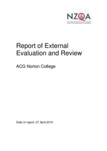 Report of External Evaluation and Review ACG Norton College