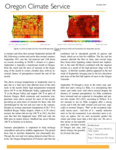 Oregon Climate Service  October 2011 January 2011